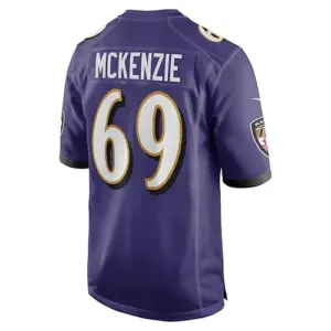 B.Ravens #69 Kahlil McKenzie Purple Game Jersey Stitched American Football Jerse