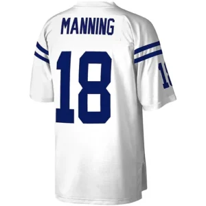 IN.Colts #18 Peyton Manning Mitchell & Ness White Legacy Replica Jersey Stitched