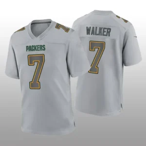 GB.Packers #7 Quay Walker Gray Atmosphere Game Jersey Stitched American Football