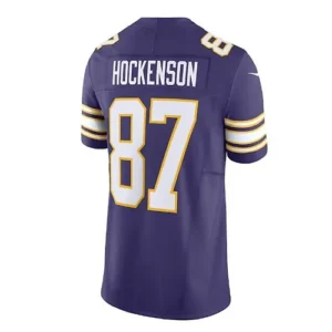 MN.Vikings #87 T.J. Hockenson Classic Vapor F.U.S.E. Limited Jersey - Purple Sti