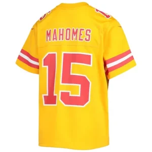 KC.Chiefs #15 Patrick Mahomes Gold Inverted Team Game Jersey Stitched American F