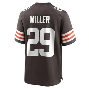 C.Browns #29 Herb Miller Brown Game Player Jersey Stitched American Football Jer