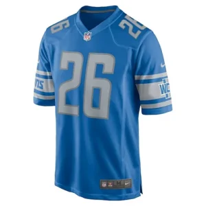 Men's Detroit_Lions Jahmyr Gibbs Blue 2023 NFL Draft First Round Pick Game Jerse