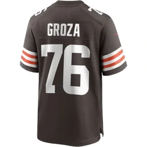 C.Browns #76 Lou Groza Brown Game Retired Player Jersey Stitched American Footba