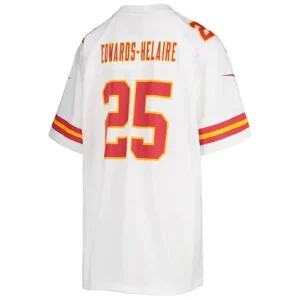 KC.Chiefs #25 Clyde Edwards-Helaire White Game Jersey Stitched American Football