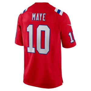 NE.Patriots #10 Drake Maye 2024 Draft First Round Pick Player Game Jersey - Red