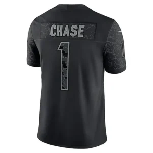 C.Bengals #1 Ja'Marr Chase Black RFLCTV Limited Jersey Stitched American Footbal