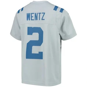 IN.Colts #2 Carson Wentz Gray Inverted Team Game Jersey Stitched American Footba