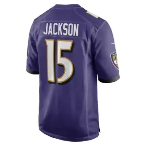 B.Ravens #15 DeSean Jackson Purple Game Player Jersey Stitched American Football