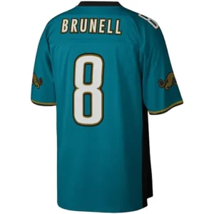 J.Jaguars #8 Mark Brunell Mitchell & Ness Teal Legacy Replica Jersey Stitched Am