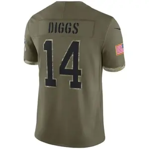 B.Bills #14 Stefon Diggs Olive 2022 Salute To Service Limited Jersey American St