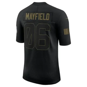 C.Browns #6 Baker Mayfield Black 2020 Salute To Service Limited Jersey Stitched