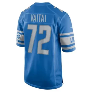 D.Lions #72 Halapoulivaati Vaitai Blue Game Jersey Stitched American Football Je