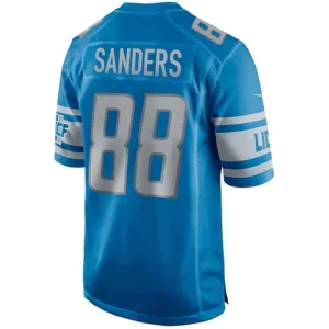 D.Lions #88 Charlie Sanders Blue Game Retired Player Jersey Stitched American Fo