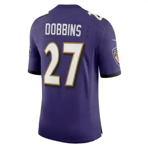 B.Ravens #27 J.K. Dobbins Purple Vapor Limited Jersey Stitched American Football