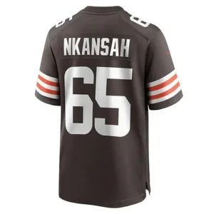 C.Browns #65 Elijah Nkansah Brown Game Player Jersey Stitched American Football