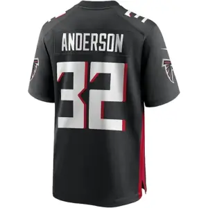 A.Falcons #32 Jamal Anderson Black Game Retired Player Jersey Stitched American