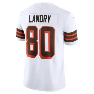 C.Browns #80 Jarvis Landry White Vapor Limited Player Jersey Stitched American F