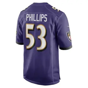 B.Ravens #53 Del'Shawn Phillips Purple Game Player Jersey Stitched American Foot