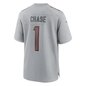 C.Bengals #1 Ja'Marr Chase Gray Atmosphere Fashion Game Jersey Stitched American