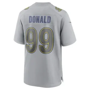 LA.Rams #99 Aaron Donald Gray Atmosphere Fashion Game Jersey Stitched American F