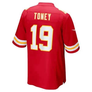 KC.Chiefs #19 Kadarius Toney Red Game Player Jersey Stitched American Football J