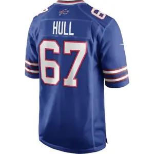 B.Bills #67 Kent Hull Royal Game Retired Player Jersey American Stitched Footbal