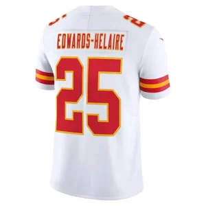 KC.Chiefs #25 Clyde Edwards-Helaire White Vapor Limited Jersey Stitched American