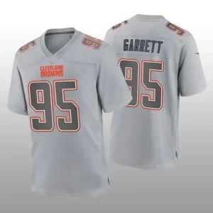 C.Browns #95 Myles Garrett Gray Atmosphere Game Jersey Stitched American Footbal