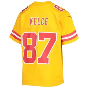 KC.Chiefs #87 Travis Kelce Gold Inverted Team Game Jersey Stitched American Foot