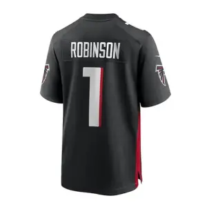 A.Falcons #1 Bijan Robinson 2023 Draft First Round Pick Game Jersey - Black Stit