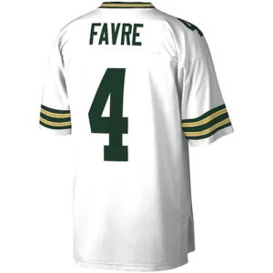 GB.Packers #4 Brett Favre Mitchell & Ness White 1996 Legacy Replica Jersey Stitc