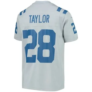 IN.Colts #28 Jonathan Taylor Gray Inverted Team Game Jersey Stitched American Fo