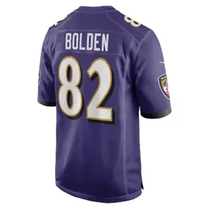 B.Ravens #82 Slade Bolden Purple Player Game Jersey Stitched American Football J