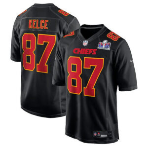 Men's Kansas_City_Chiefs Travis Kelce Black Super Bowl LVIII Carbon Fashion Game