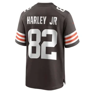 C.Browns #82 Mike Harley Jr. Brown Game Player Jersey Stitched American Football