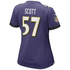 B.Ravens #57 Bart Scott Purple Game Retired Player Jersey Stitched American Foot