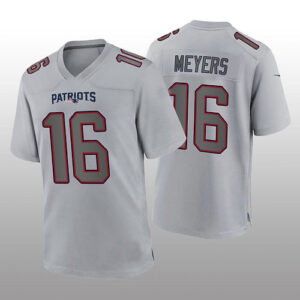 NE.Patriots #16 Jakobi Meyers Gray Atmosphere Game Jersey Stitched American Foot