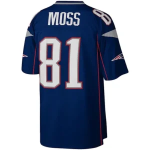 NE.Patriots #81 Randy Moss Mitchell & Ness Navy Legacy Replica Jersey Stitched A