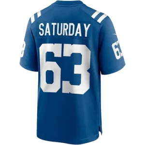 IN.Colts #63 Jeff Saturday Royal Game Retired Player Jersey Stitched American Fo