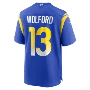 LA.Rams #13 John Wolford Royal Game Player Jersey Stitched American Football Jer