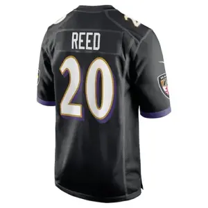 B.Ravens #20 Ed Reed Black Retired Player Jersey Stitched American Football Jers