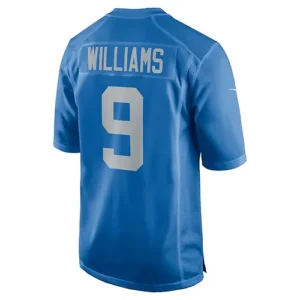 D.Lions #9 Jameson Williams Blue Player Game Jersey Stitched American Football J