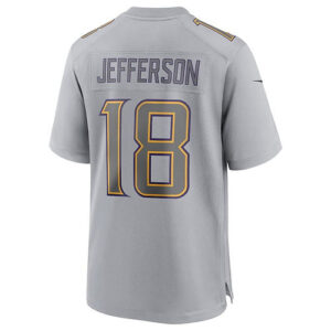 Men's Minnesota_Vikings Justin Jefferson Gray Atmosphere Fashion Game Jersey