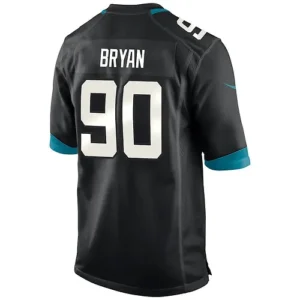 J.Jaguars #90 Taven Bryan Black Game Player Jersey Stitched American Football Je