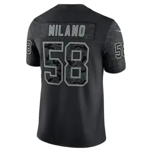 B.Bills #58 Matt Milano Black RFLCTV Limited Jersey American Stitched Football J