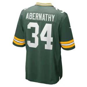 GB.Packers #34 Micah Abernathy Green Game Player Jersey Stitched American Footba