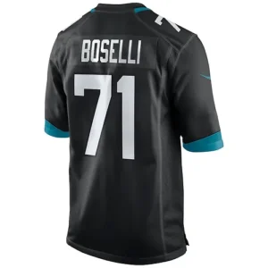 J.Jaguars #71 Tony Boselli Black Game Retired Player Jersey Stitched American Fo