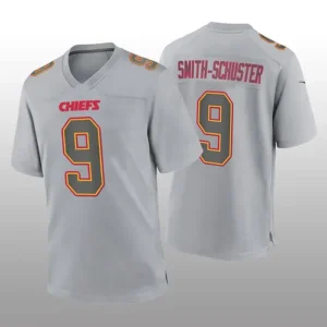 KC.Chiefs #9 JuJu Smith-Schuster Gray Atmosphere Game Jersey Stitched American F