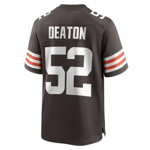 C.Browns #52 Dawson Deaton Brown Game Player Jersey Stitched American Football J